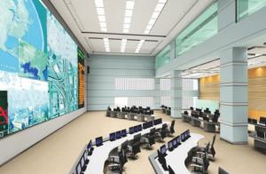 Application scheme of kW public security command center LED display system